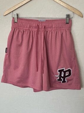 Inaka Power Pink Mesh Athletic Shorts with Embroidered IP Patch